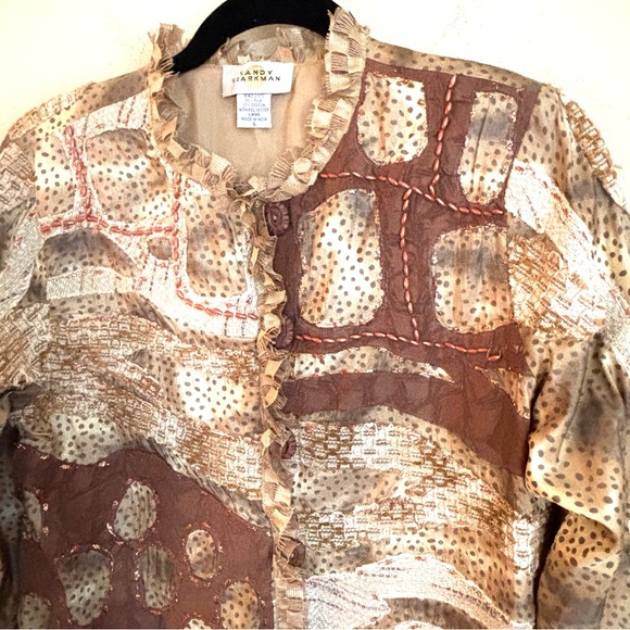 Vintage 90s Sandy Starkman Silk Jacket - Picture 4 of 13